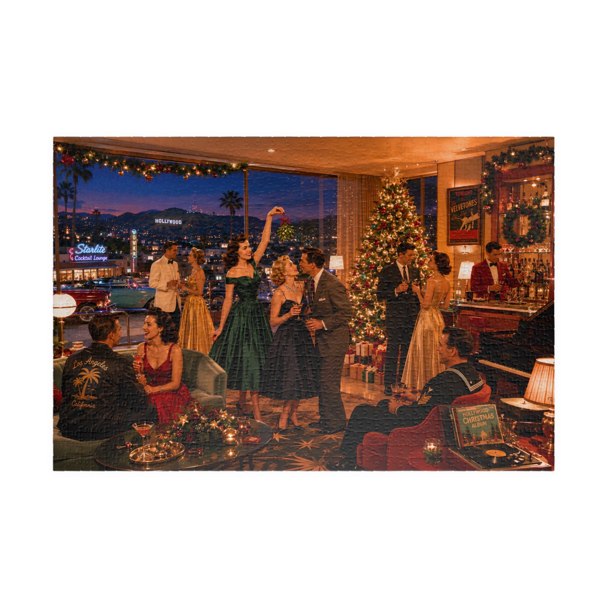 Just One Christmas Drink – Vintage Holiday Cocktail Party Art Puzzle