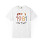 Made in 1981 – Birthday T-Shirt | Built to Last