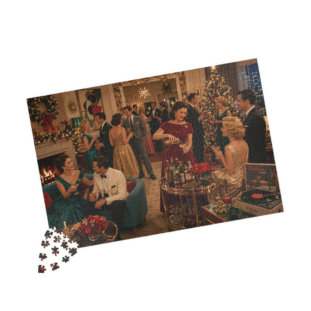 Christmas Cocktail Party – Vintage Holiday Glamour Art Puzzle