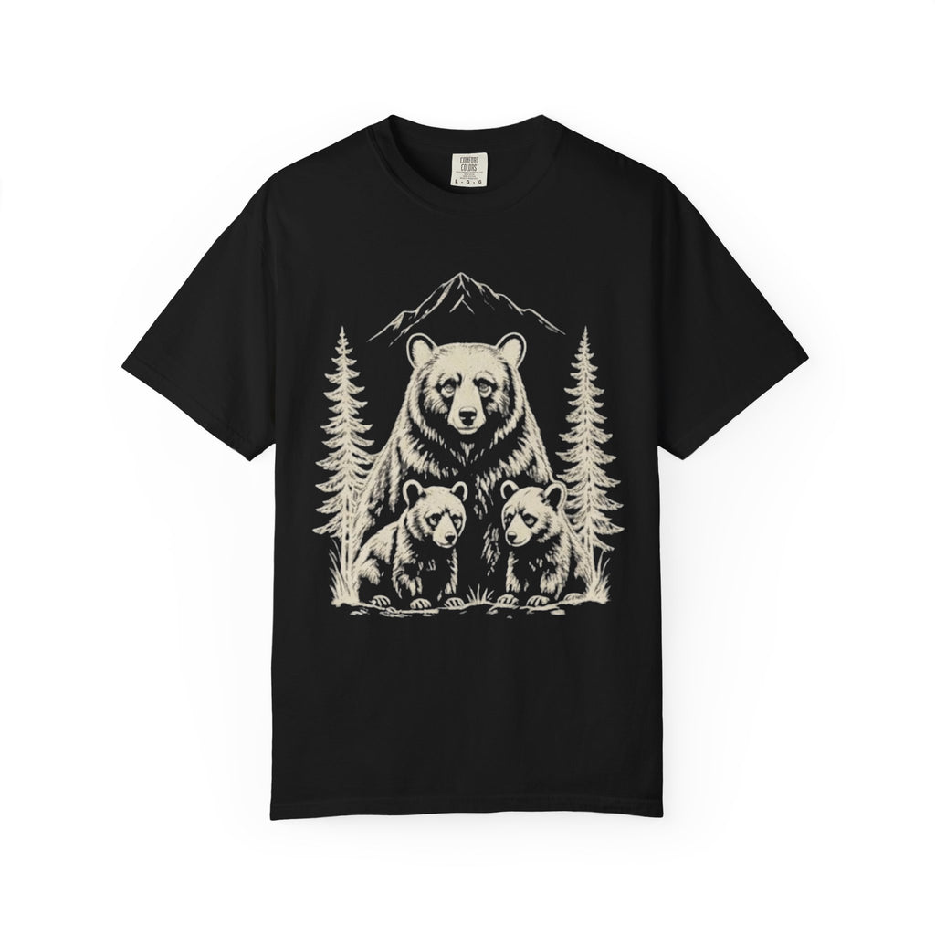 Bear Family Nature Shirt, Wildlife Lover Gift, Woodland Animal Tee, Forest Family Graphic Shirt, Comfort Colors Tee
