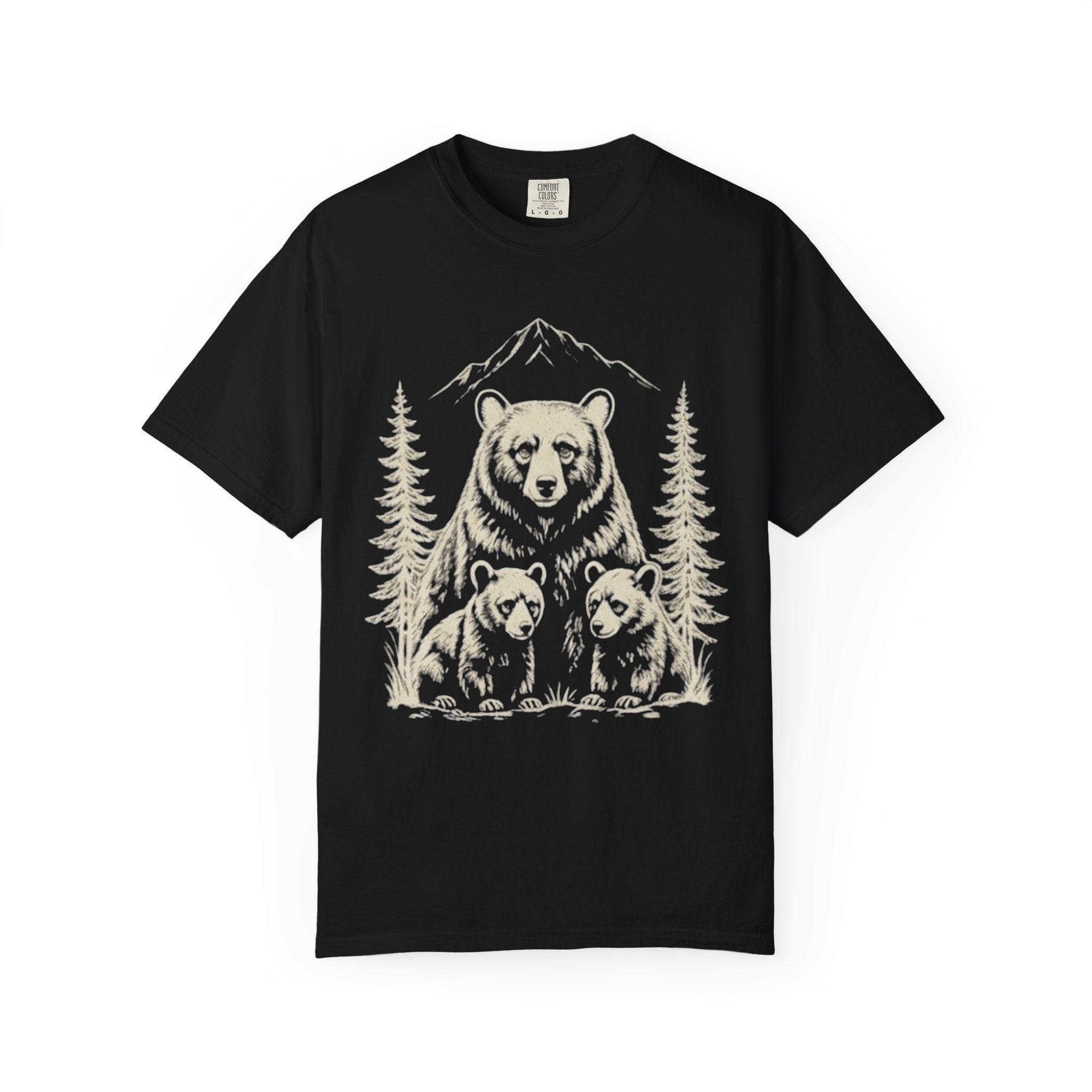 Bear Family Nature Shirt, Wildlife Lover Gift, Woodland Animal Tee, Forest Family Graphic Shirt, Comfort Colors Tee