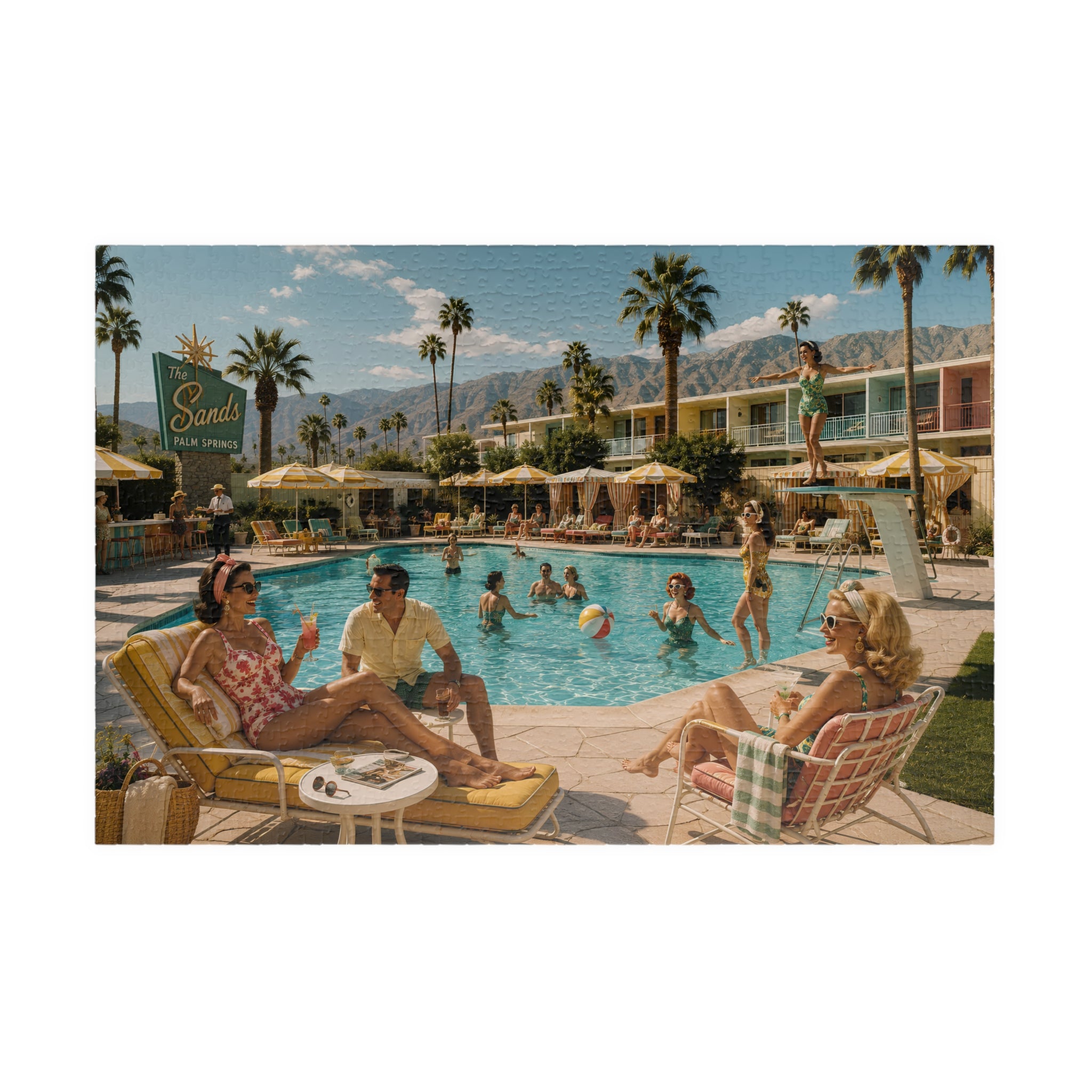 Check In, Dress Down – Palm Springs Poolside Jigsaw Puzzle