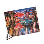 A Little Rain Never Ruined the Outfit – Retro Pin-Up City Art Puzzle