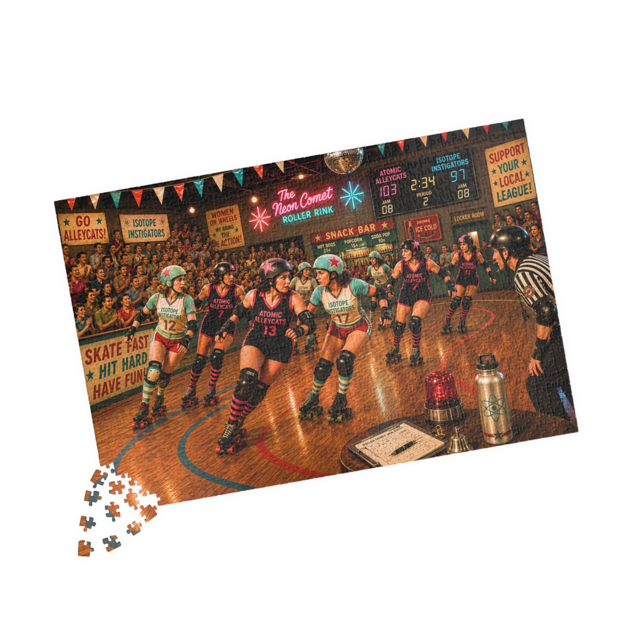 Play Nice? Absolutely Not. – Vintage Roller Derby Art Puzzle