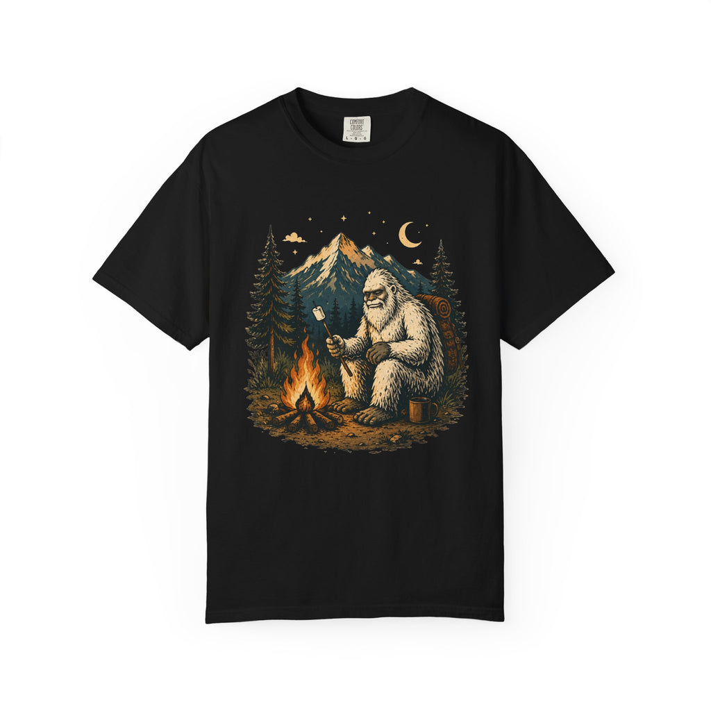 Yeti Around the Campfire – Funny Camping T-Shirt | Outdoors Edition