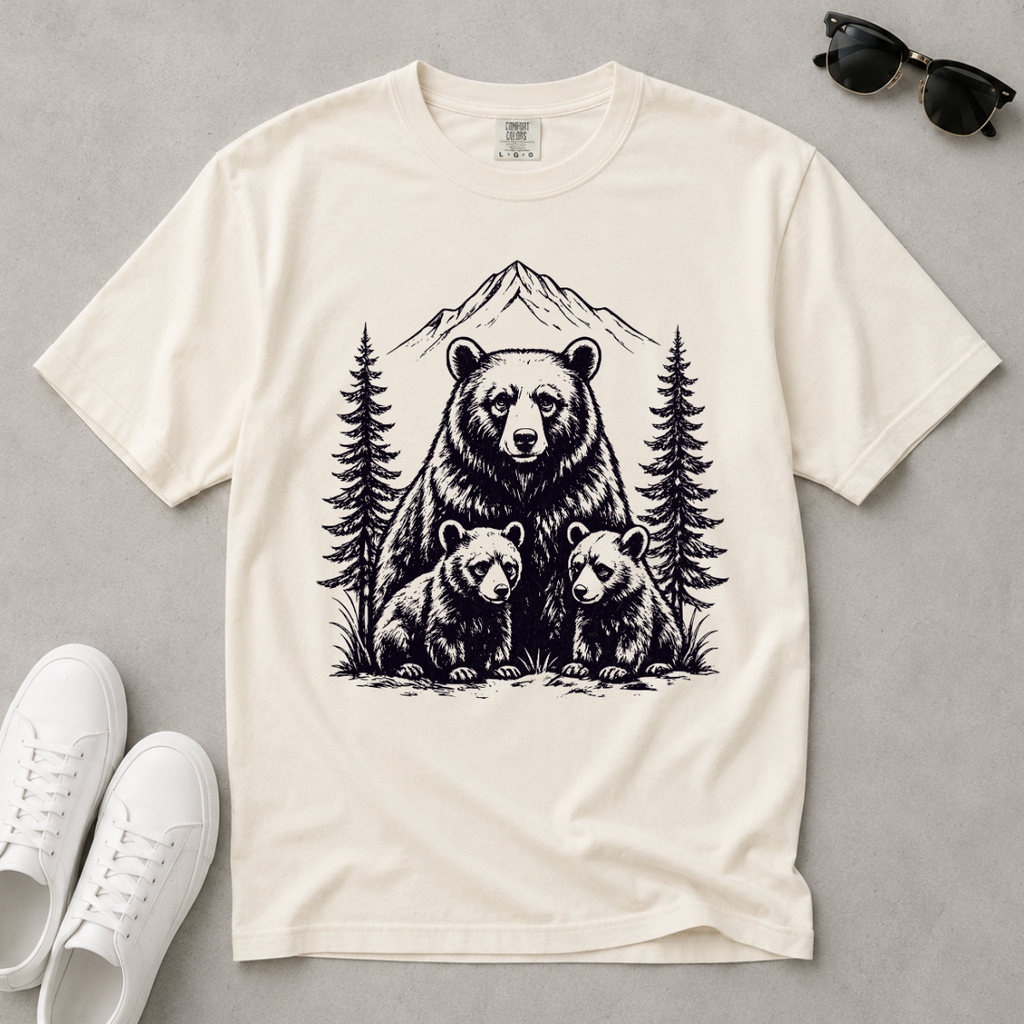 Bear Family – Wildlife & Nature T-Shirt | Outdoors Edition