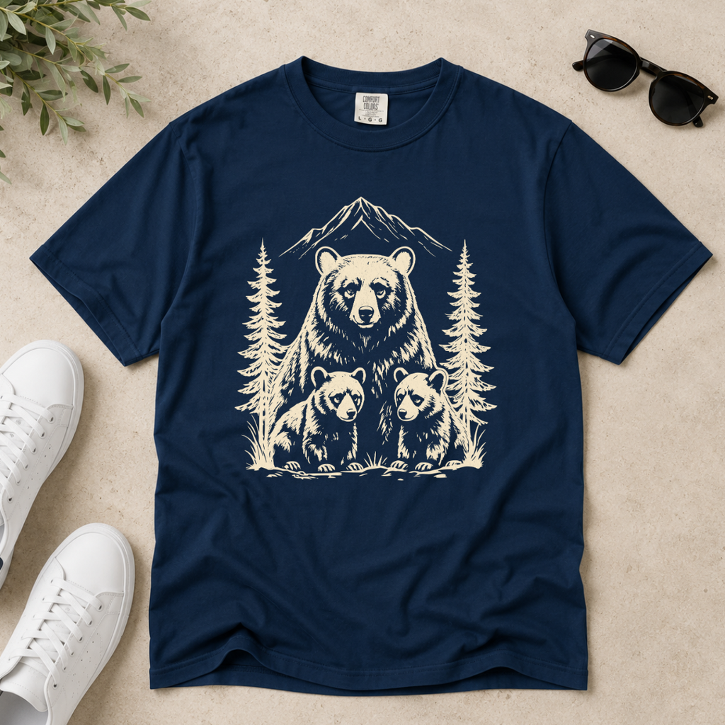 Bear Family – Wildlife & Nature T-Shirt | Outdoors Edition