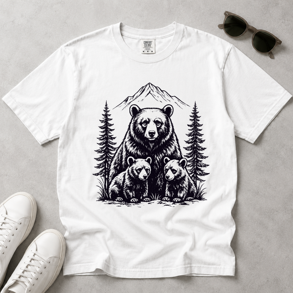 Bear Family – Wildlife & Nature T-Shirt | Outdoors Edition