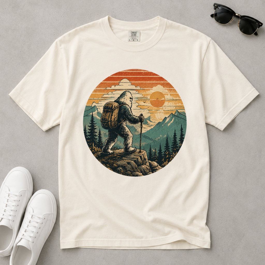 Bigfoot on the Trail – Funny Hiking T-Shirt | Outdoors Edition
