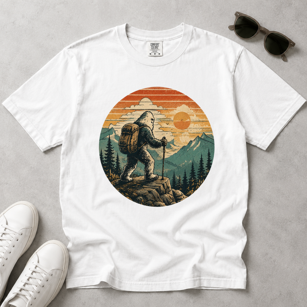 Bigfoot on the Trail – Funny Hiking T-Shirt | Outdoors Edition
