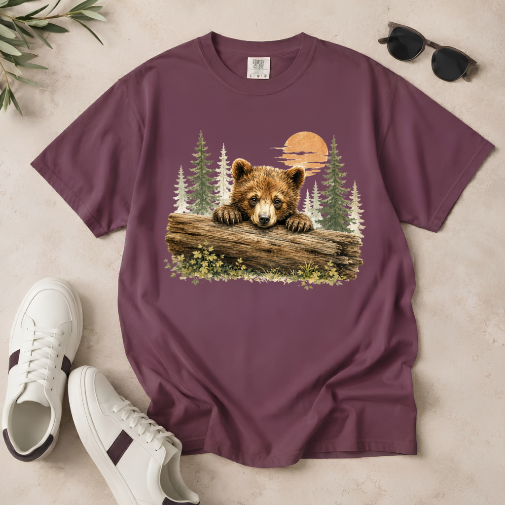 Curious Bear Cub – Wildlife Explorer T-Shirt | Outdoors Edition