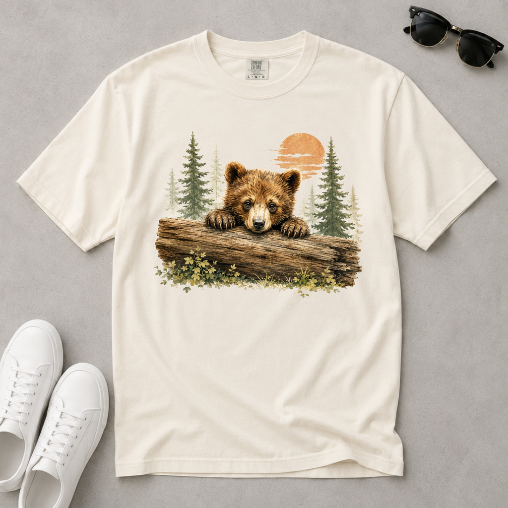 Curious Bear Cub – Wildlife Explorer T-Shirt | Outdoors Edition