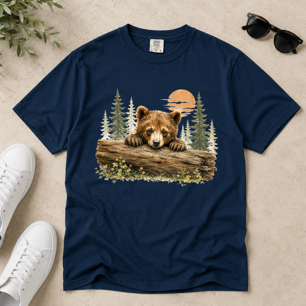 Curious Bear Cub – Wildlife Explorer T-Shirt | Outdoors Edition