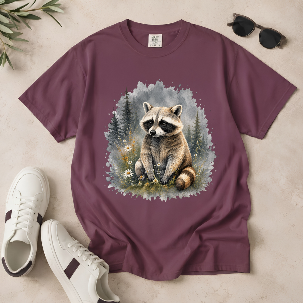 Cute Raccoon – Watercolor Wildlife T-Shirt | Outdoors Edition