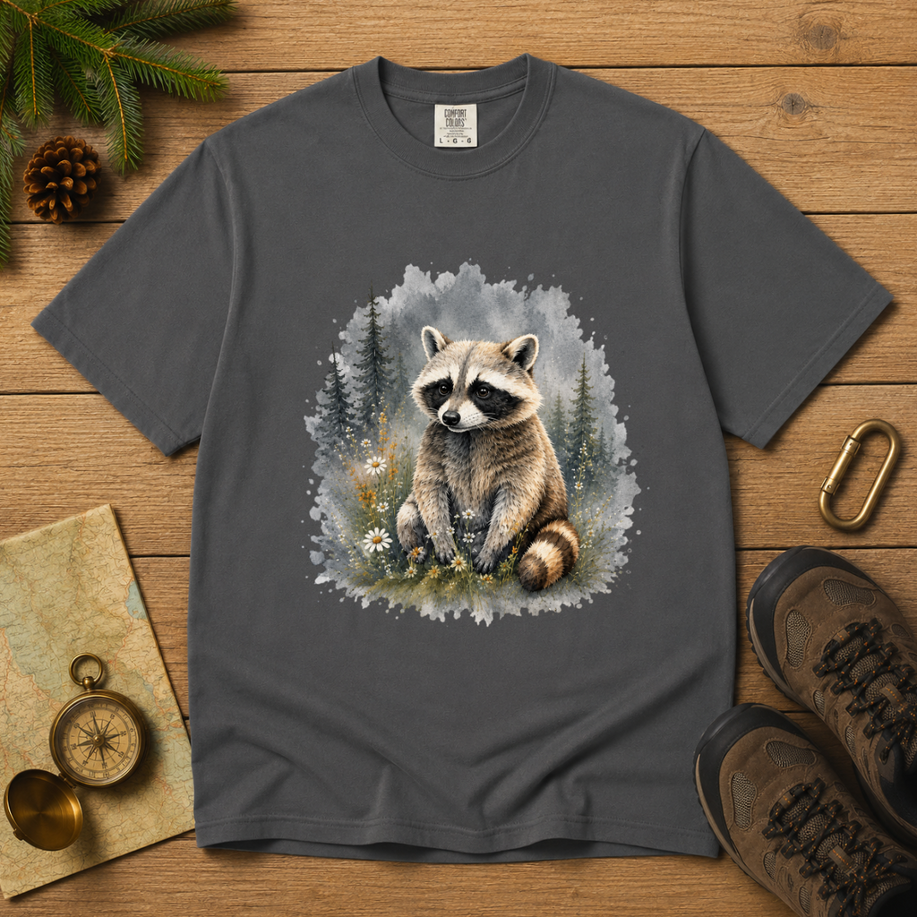 Cute Raccoon – Watercolor Wildlife T-Shirt | Outdoors Edition