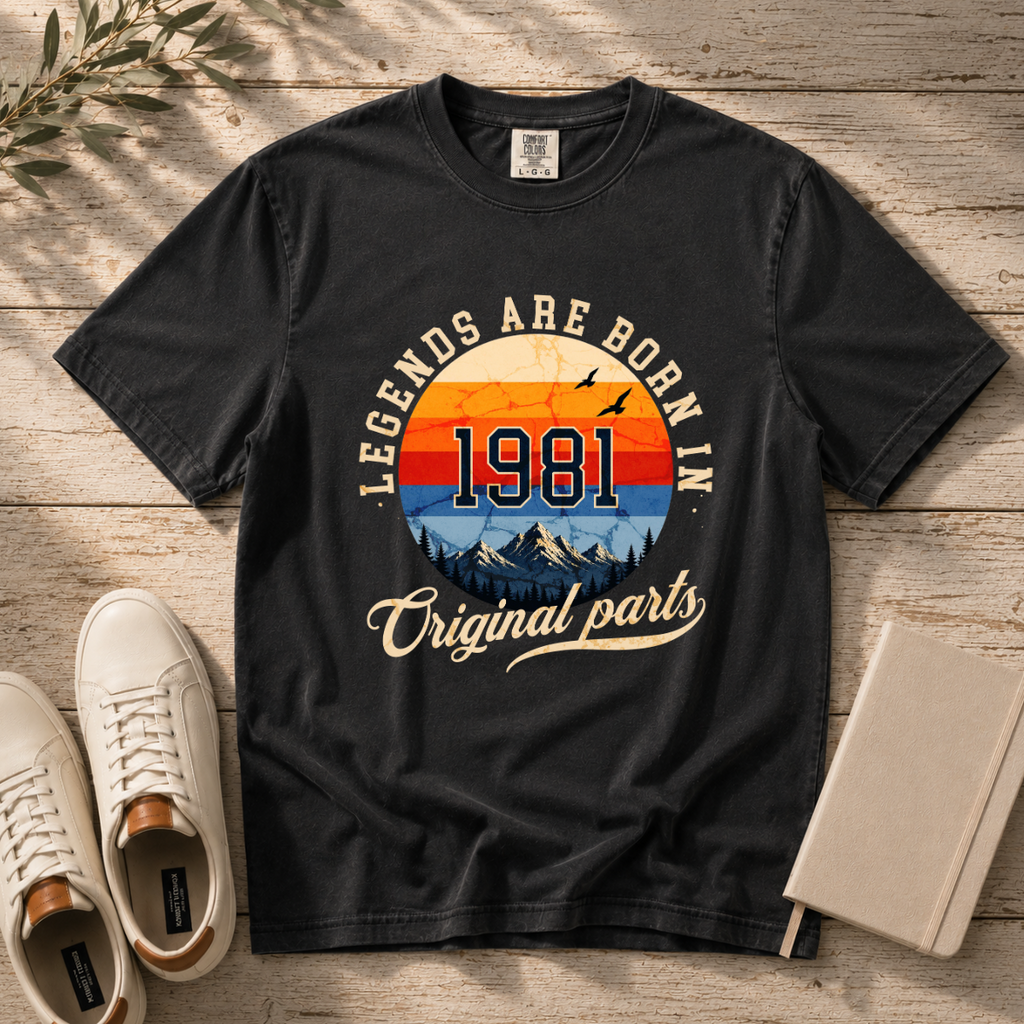 Legends Are Born in 1981 – 45th Birthday T-Shirt