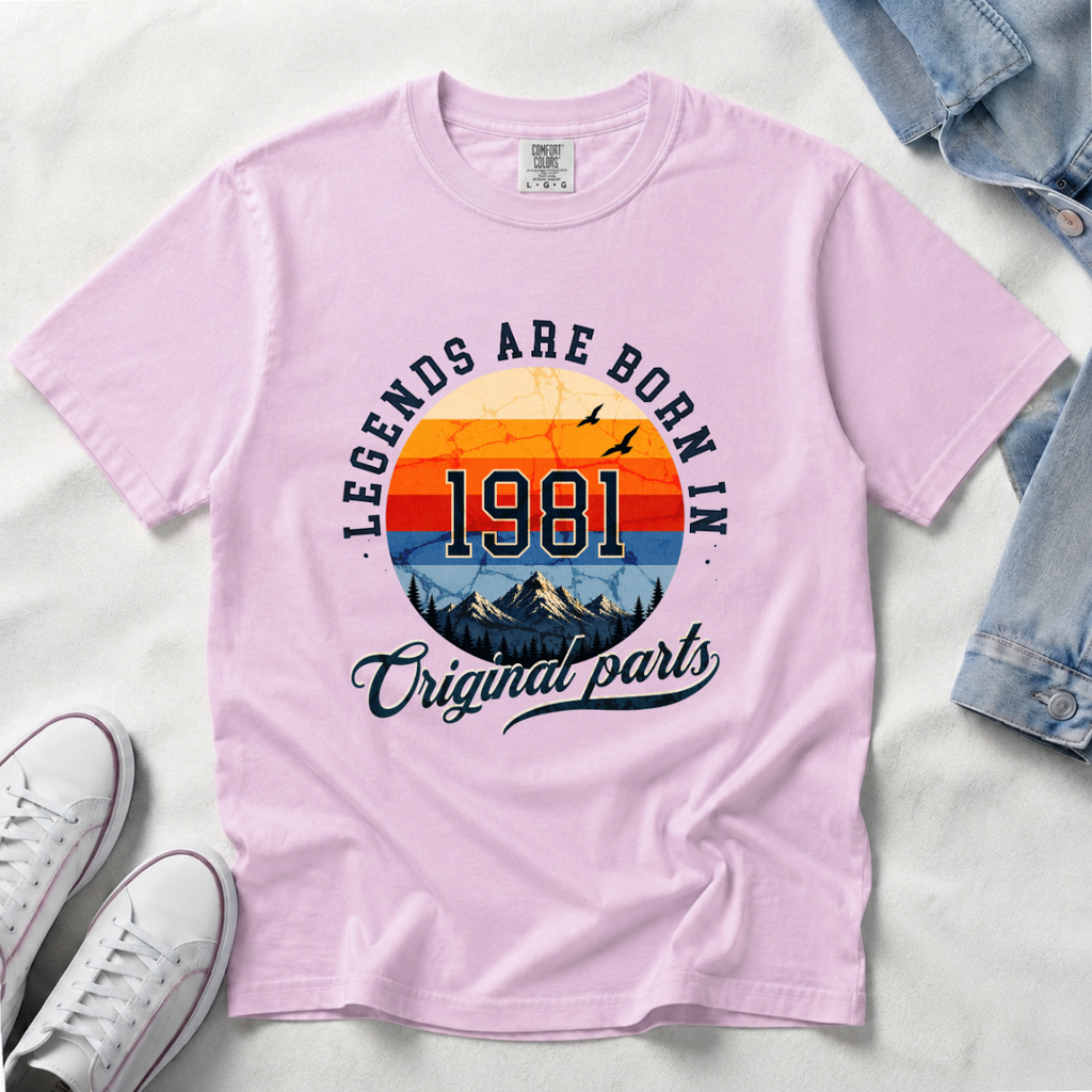 Legends Are Born in 1981 – 45th Birthday T-Shirt