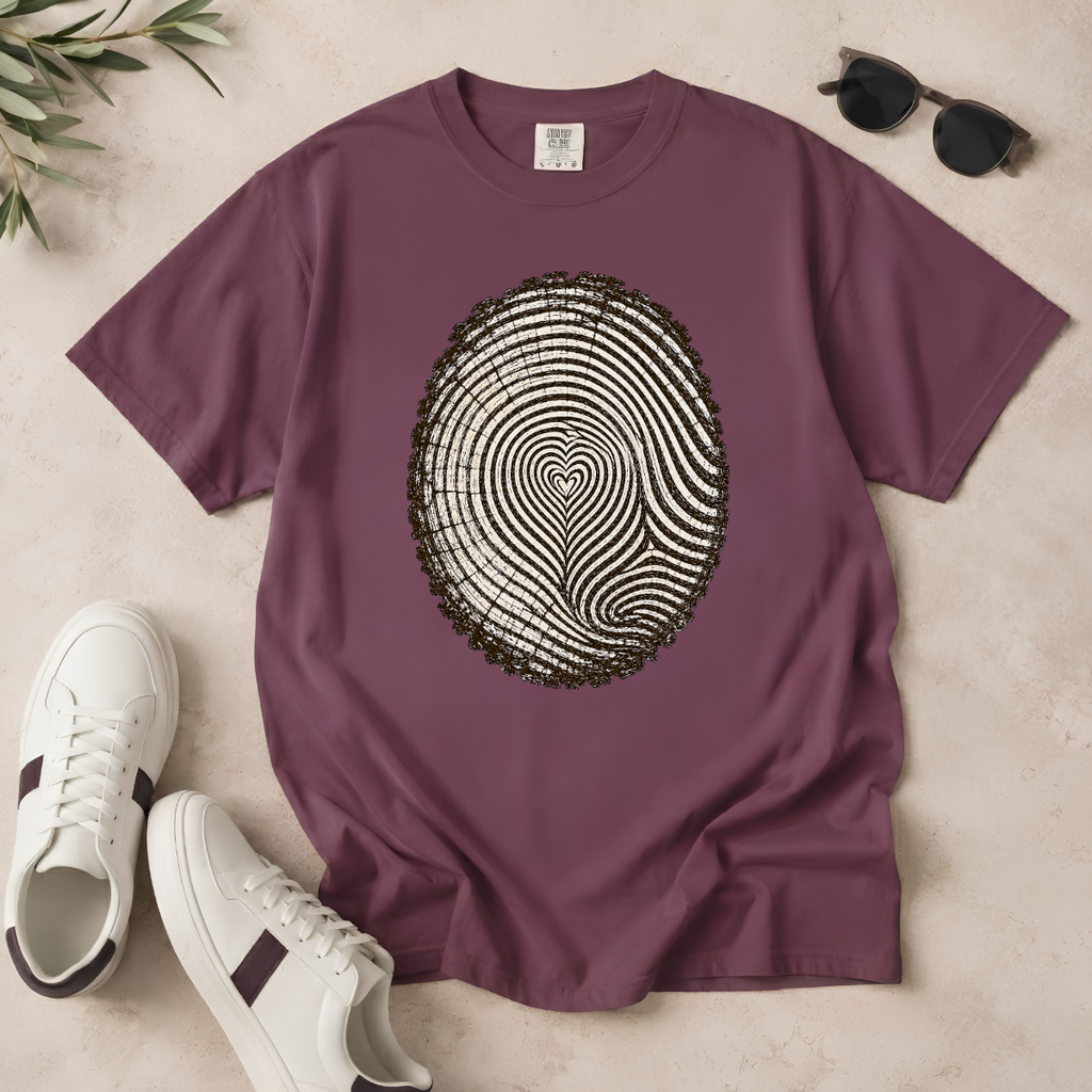 Love the Forest – Tree Ring Heart T-Shirt | Outdoors Edition