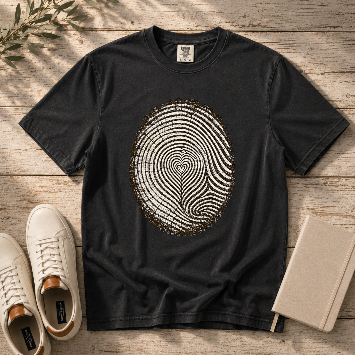 Love the Forest – Tree Ring Heart T-Shirt | Outdoors Edition