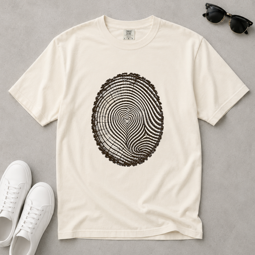 Love the Forest – Tree Ring Heart T-Shirt | Outdoors Edition
