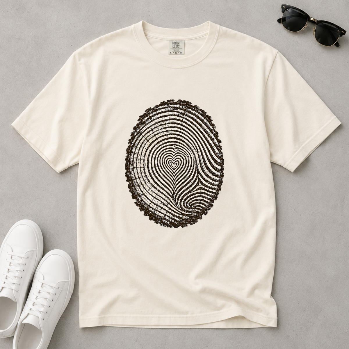 Love the Forest – Tree Ring Heart T-Shirt | Outdoors Edition