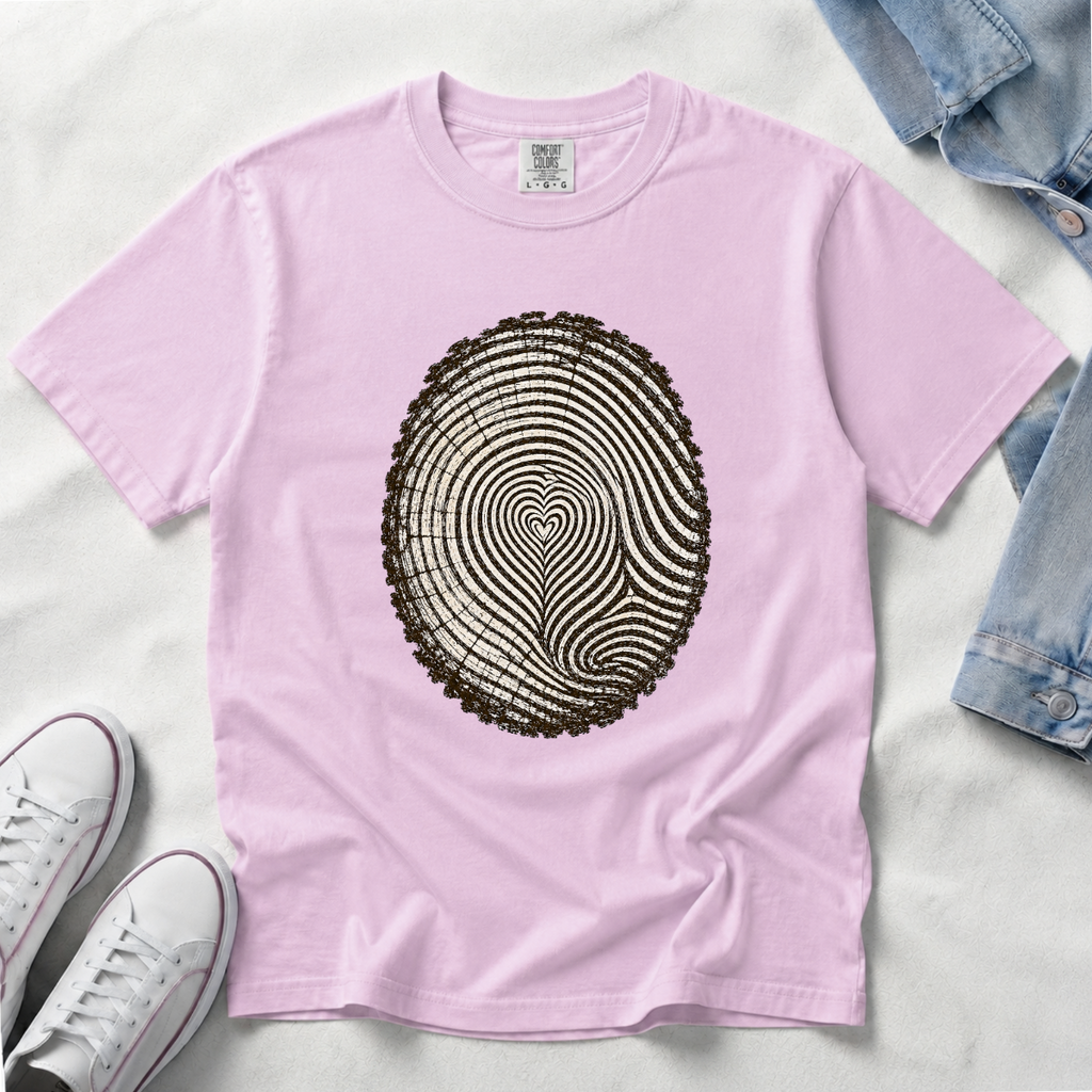Love the Forest – Tree Ring Heart T-Shirt | Outdoors Edition