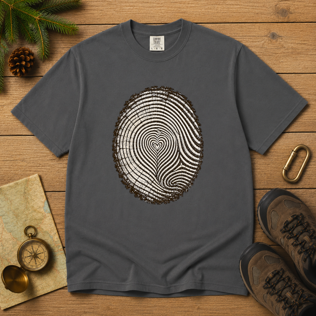 Love the Forest – Tree Ring Heart T-Shirt | Outdoors Edition