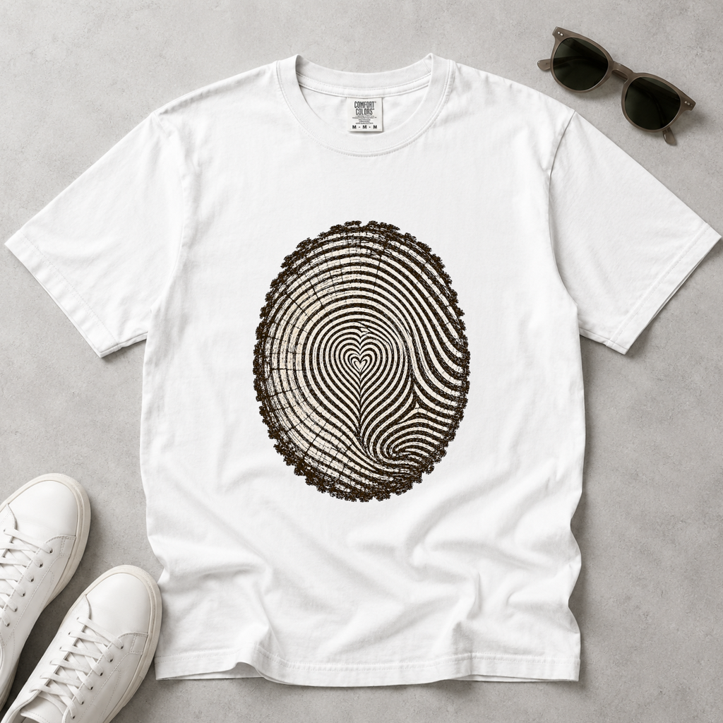 Love the Forest – Tree Ring Heart T-Shirt | Outdoors Edition