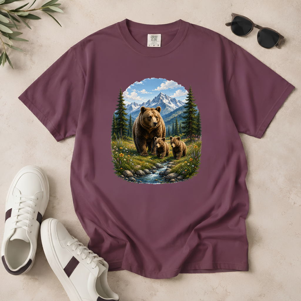 Bear Family – Mama Bear & Cubs T-Shirt | Outdoors Edition