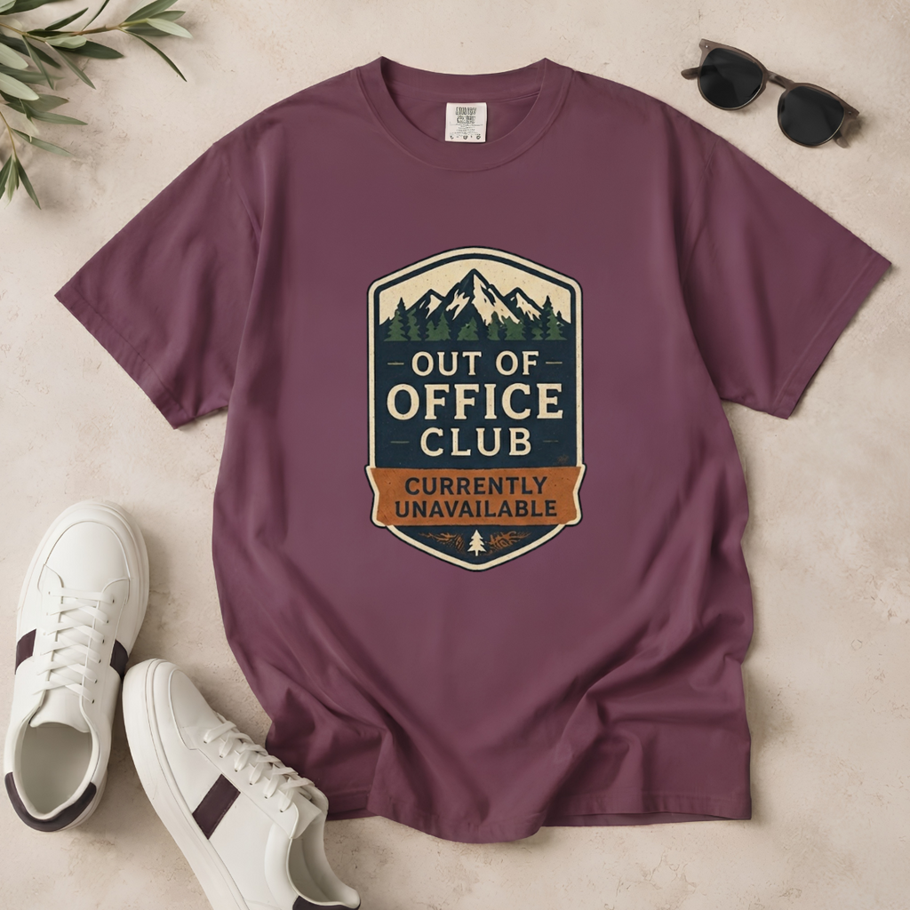 Out of Office Club – Retro Badge T-Shirt | Outdoors Edition