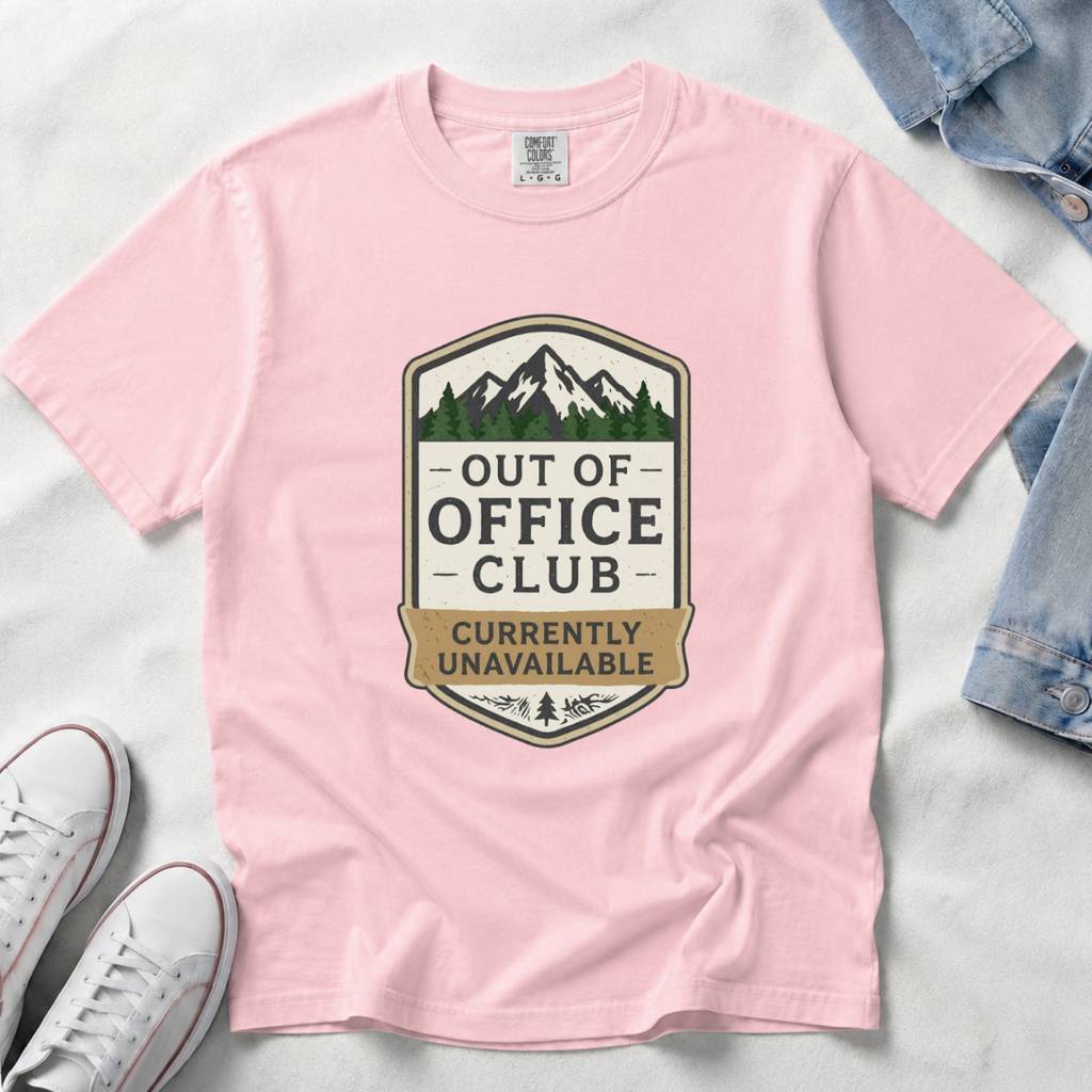 Out of Office Club – Retro Badge T-Shirt | Outdoors Edition