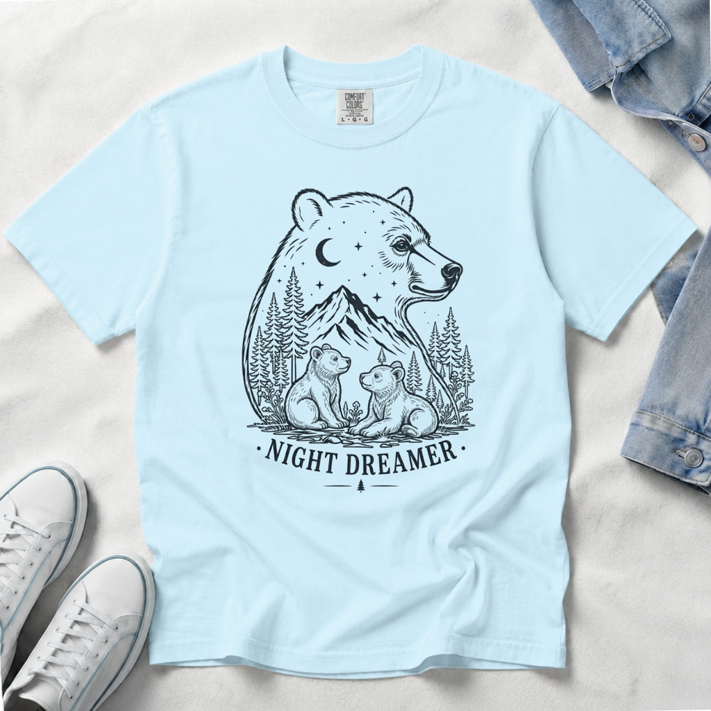 Night Dreamer – Moonlit Bear T-Shirt | Outdoors Edition
