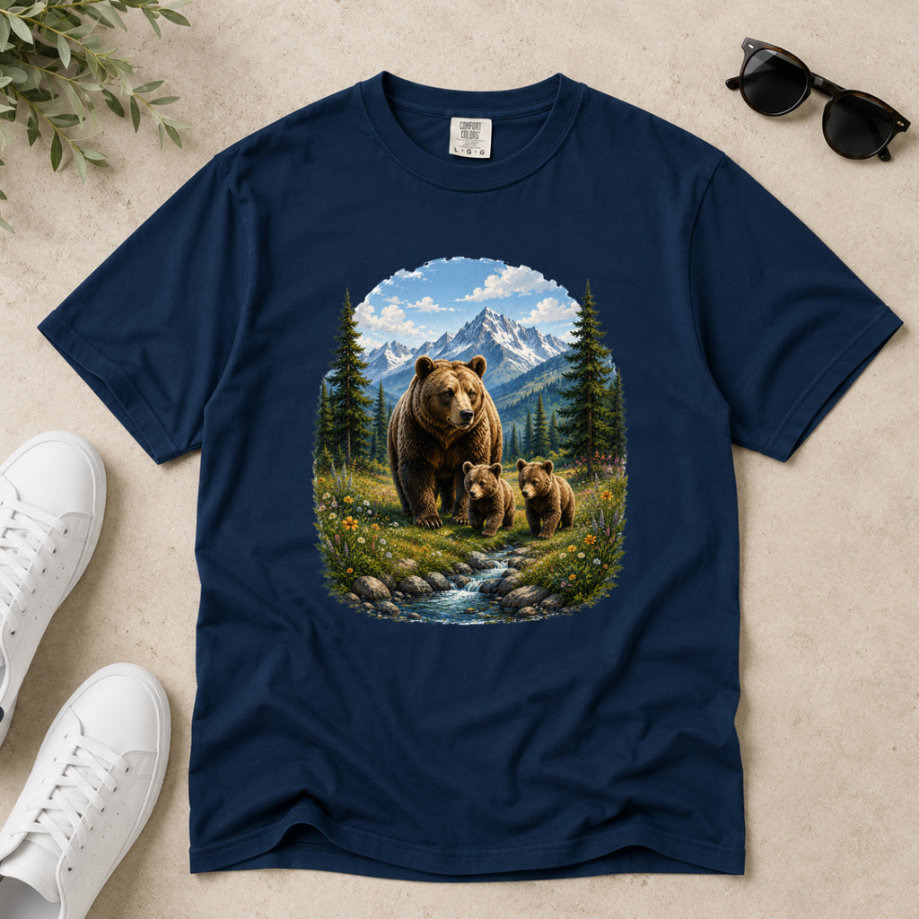Bear Family – Mama Bear & Cubs T-Shirt | Outdoors Edition