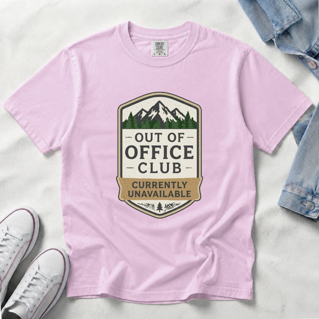 Out of Office Club – Retro Badge T-Shirt | Outdoors Edition