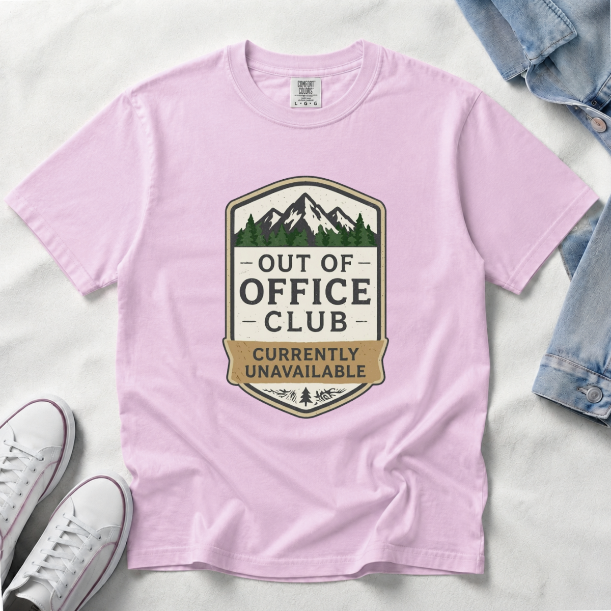 Out of Office Club – Retro Badge T-Shirt | Outdoors Edition