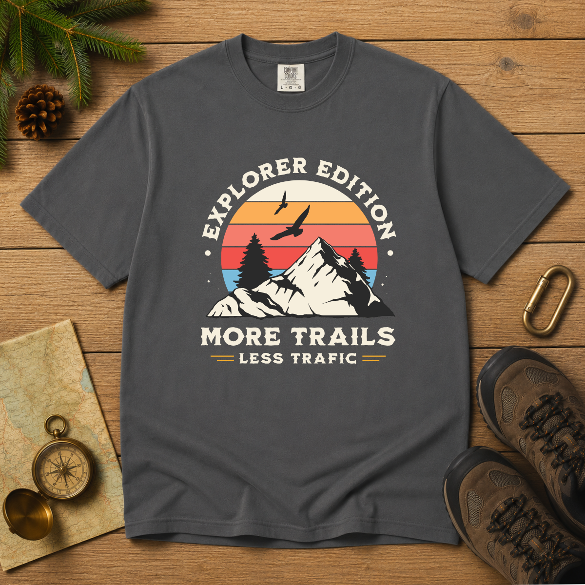 More Trails Less Traffic – Hiking T-Shirt | Outdoors Edition