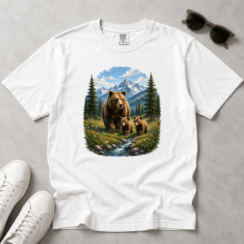 Bear Family – Mama Bear & Cubs T-Shirt | Outdoors Edition