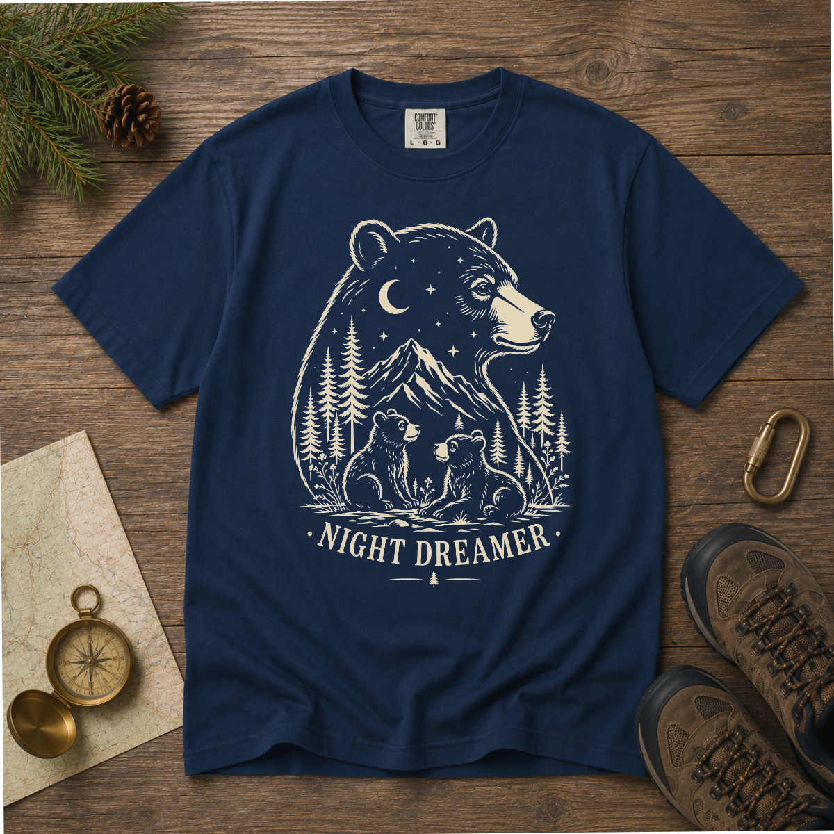 Night Dreamer – Moonlit Bear T-Shirt | Outdoors Edition