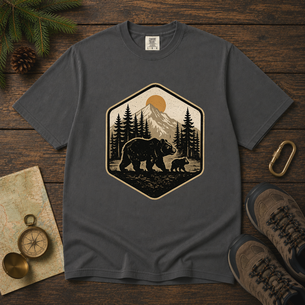 Vintage Bear – National Park Badge T-Shirt | Explorer Edition