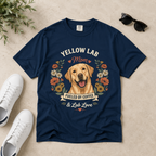 Yellow Labrador Dog Mom T-Shirt | Fueled by Coffee & Lab Love