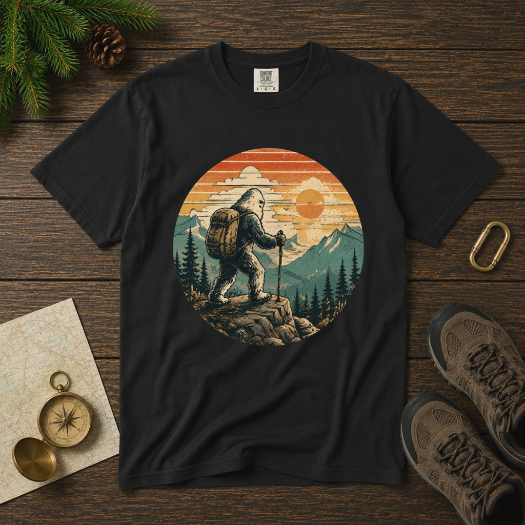 Bigfoot on the Trail – Funny Hiking T-Shirt | Outdoors Edition