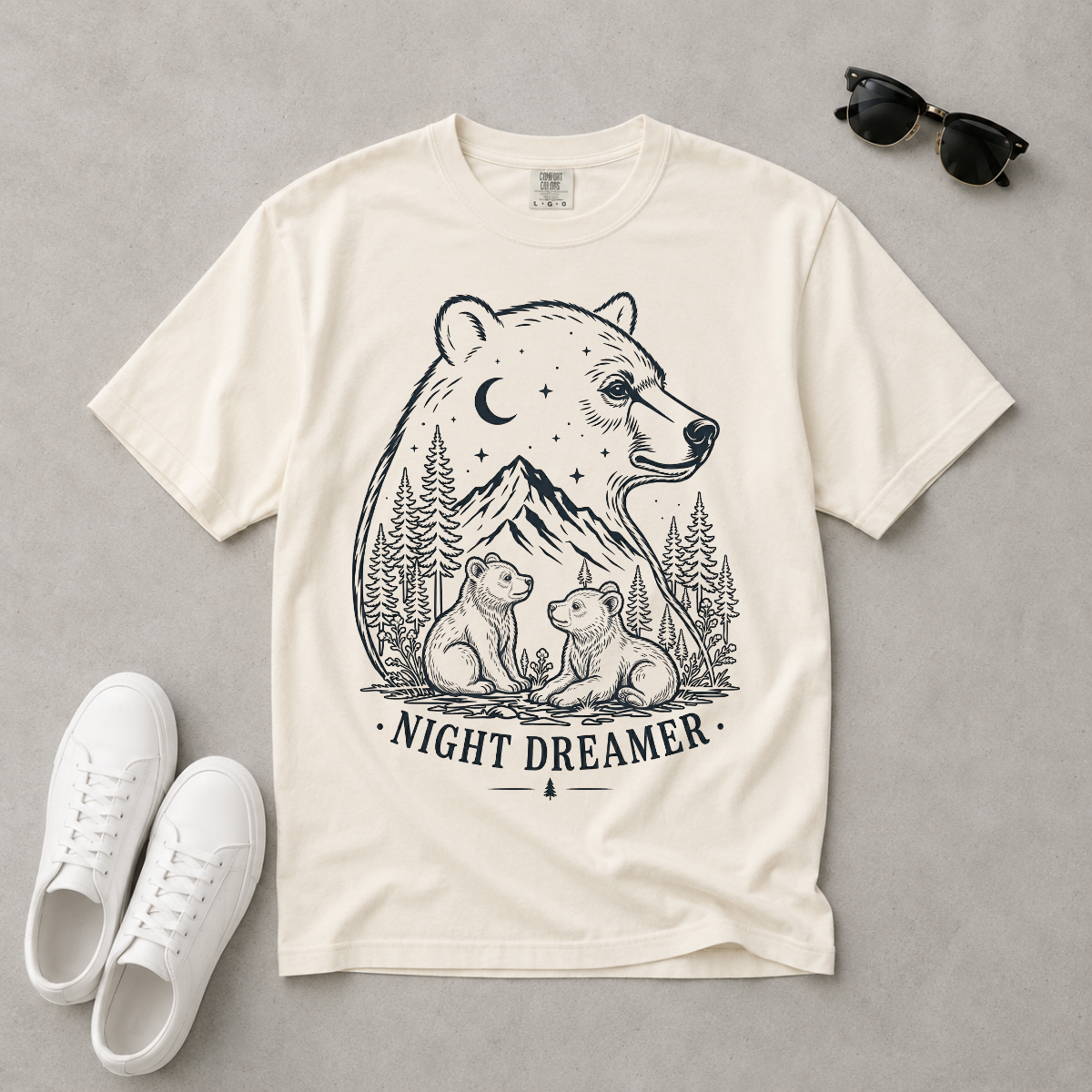 Night Dreamer – Moonlit Bear T-Shirt | Outdoors Edition