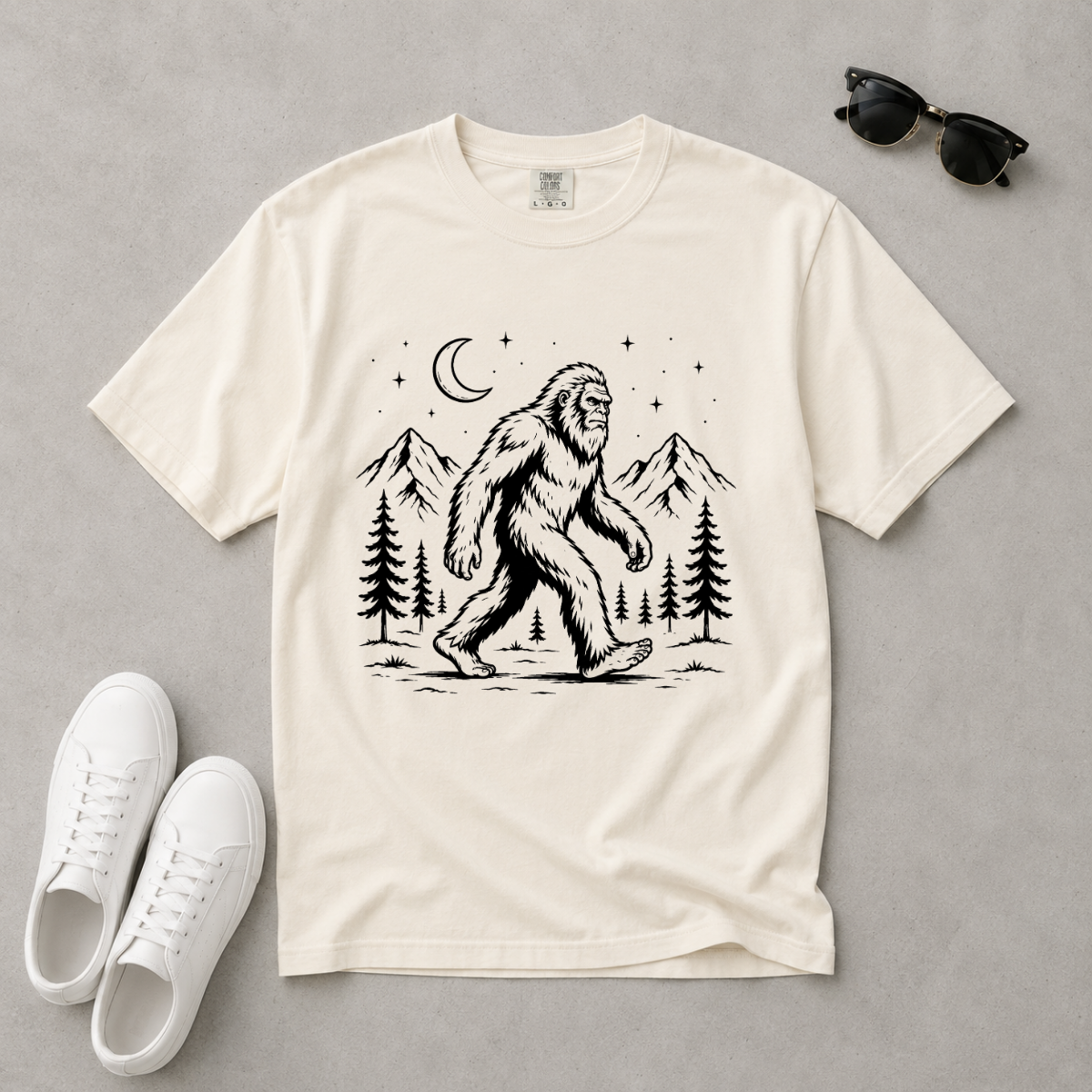 Moonlight Bigfoot – Night Hike T-Shirt | Outdoors Edition