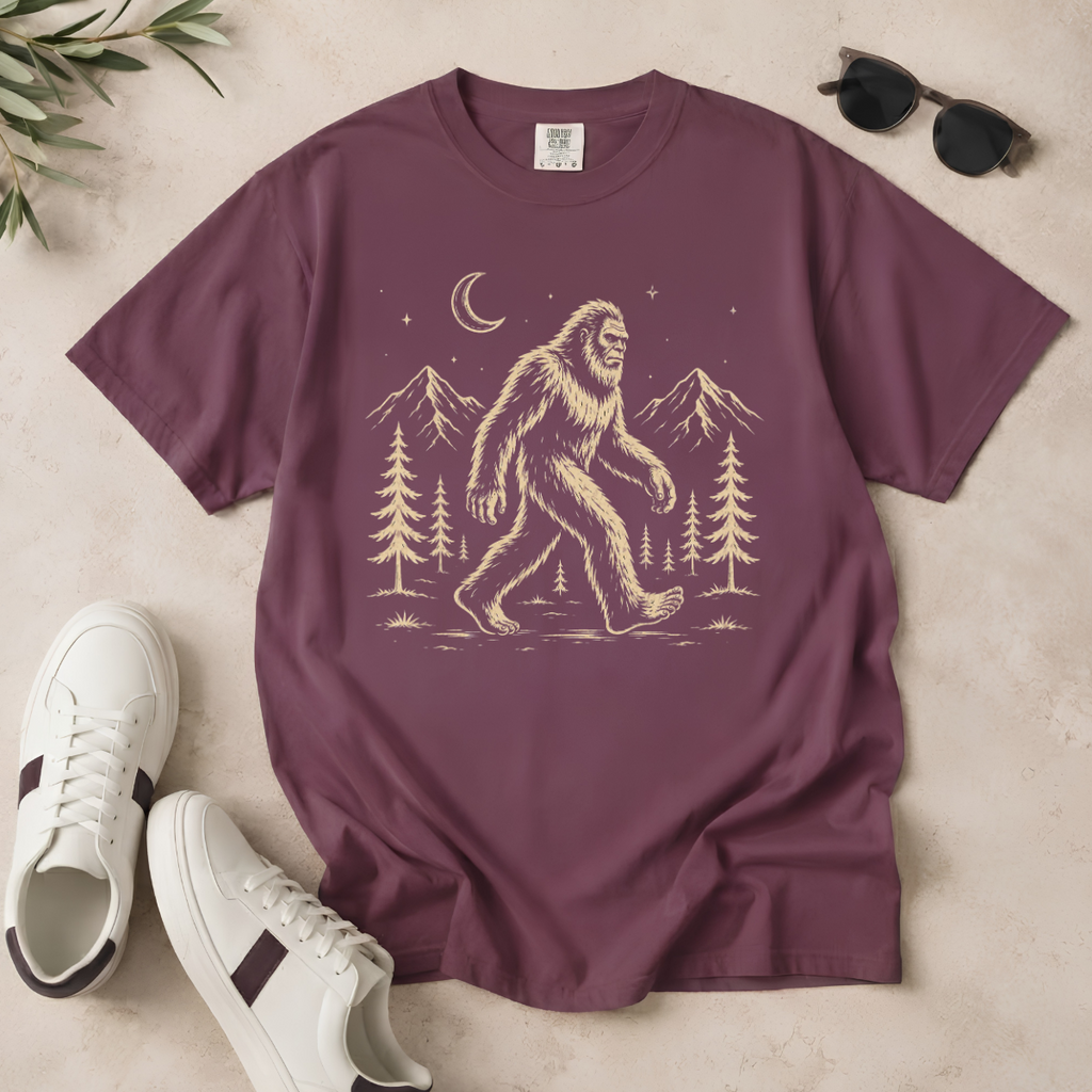 Moonlight Bigfoot – Night Hike T-Shirt | Outdoors Edition