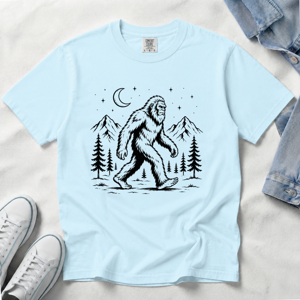Moonlight Bigfoot – Night Hike T-Shirt | Outdoors Edition