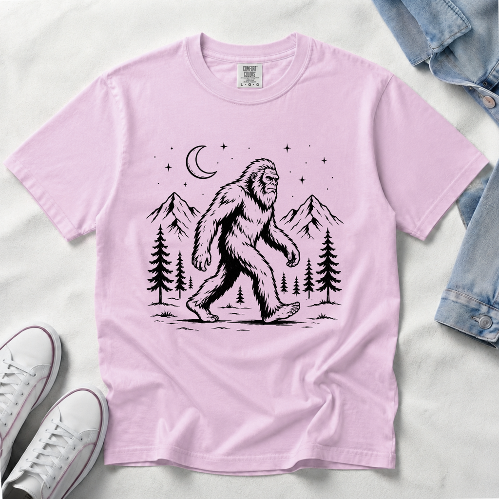 Moonlight Bigfoot – Night Hike T-Shirt | Outdoors Edition
