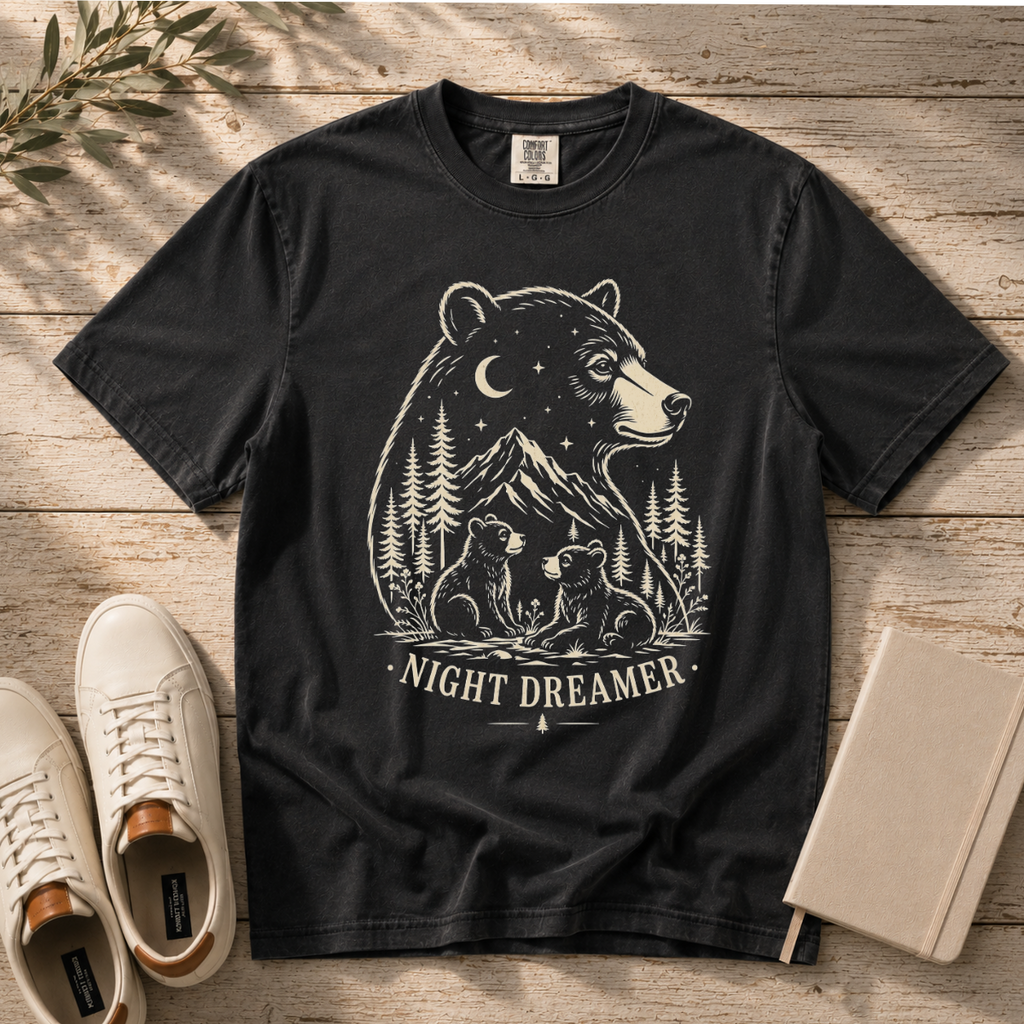 Night Dreamer – Moonlit Bear T-Shirt | Outdoors Edition