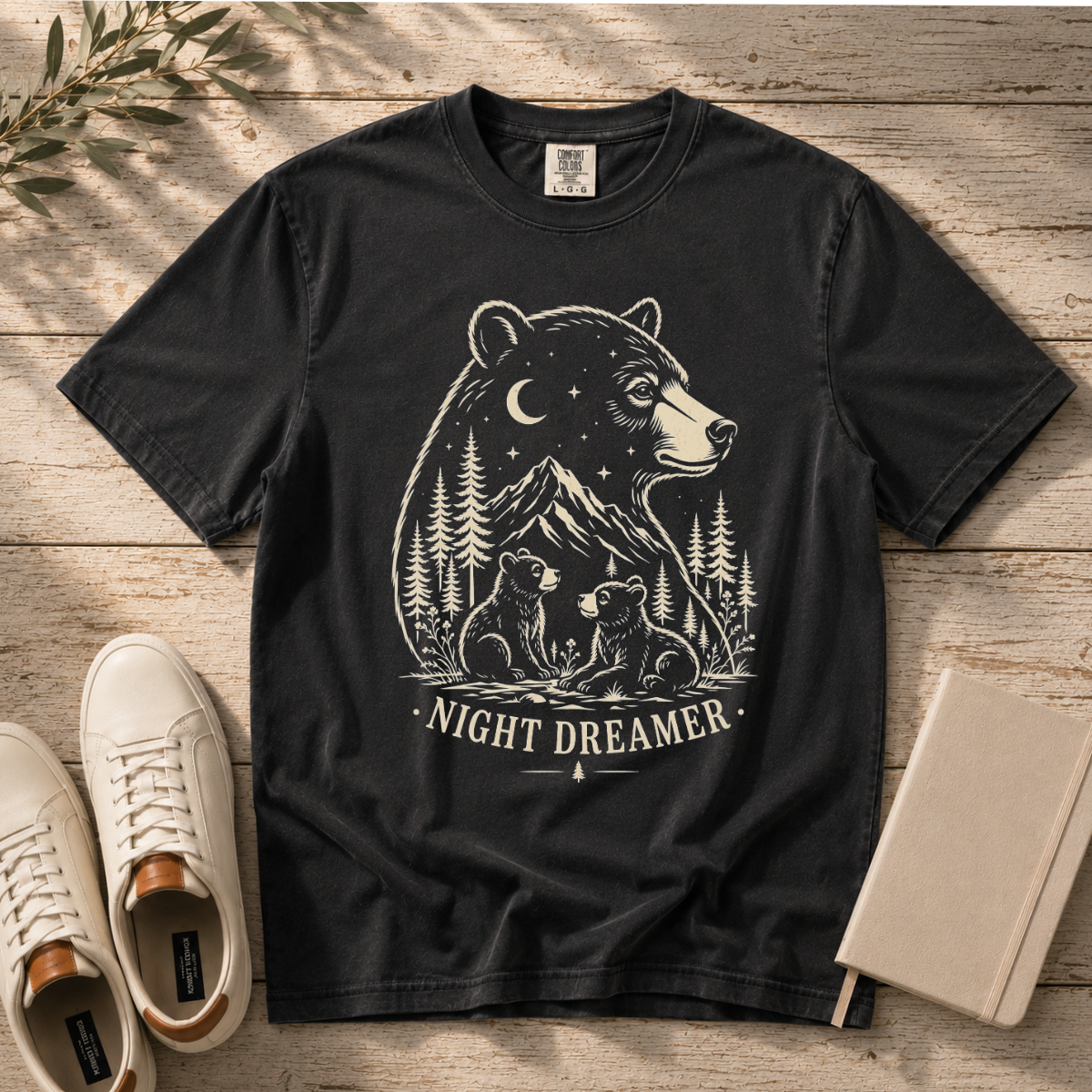Night Dreamer – Moonlit Bear T-Shirt | Outdoors Edition