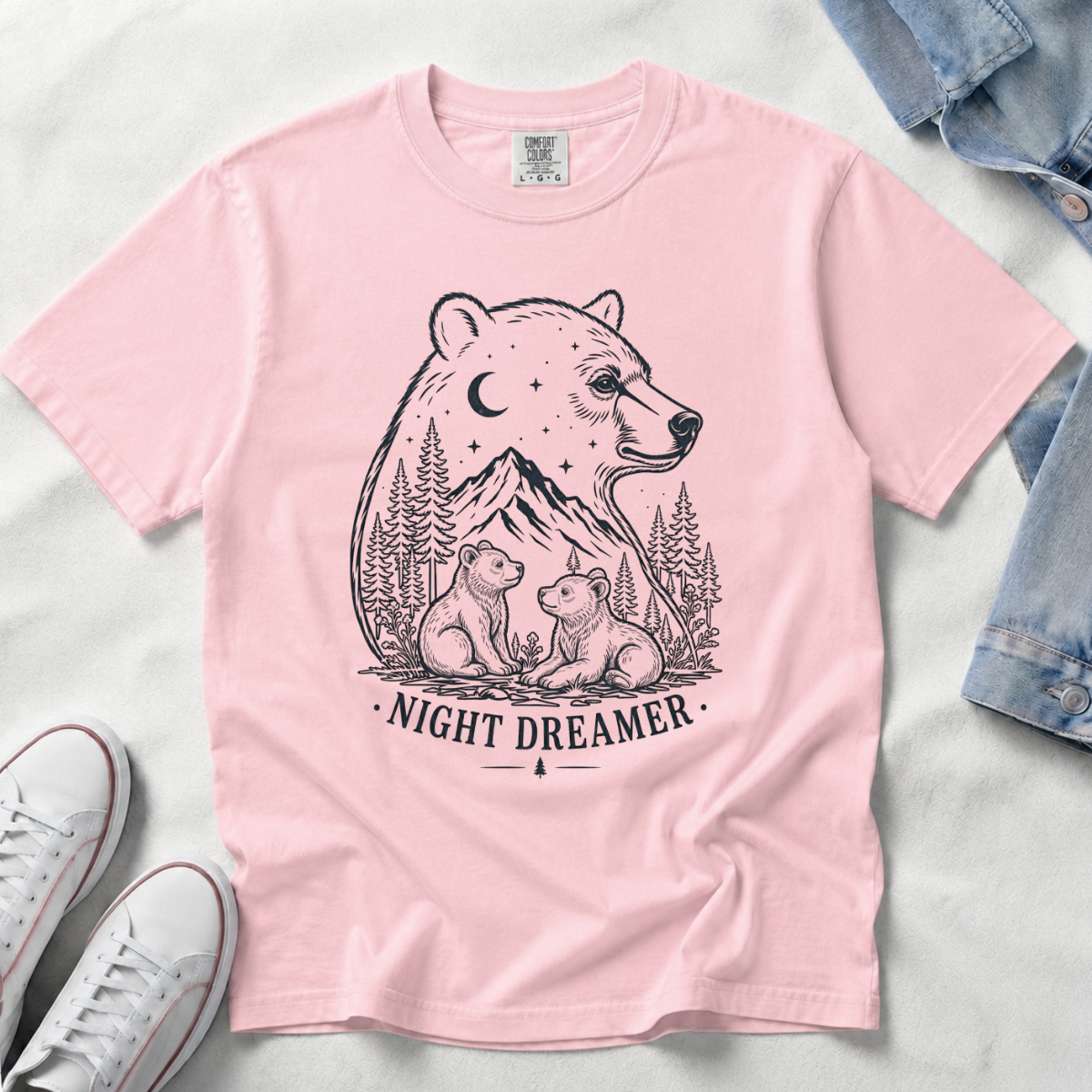 Night Dreamer – Moonlit Bear T-Shirt | Outdoors Edition