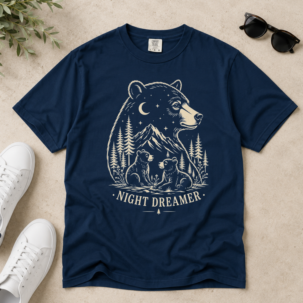 Night Dreamer – Moonlit Bear T-Shirt | Outdoors Edition